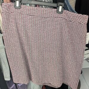 **Bar III Red Pink and Black Patterned A-Line Skirt